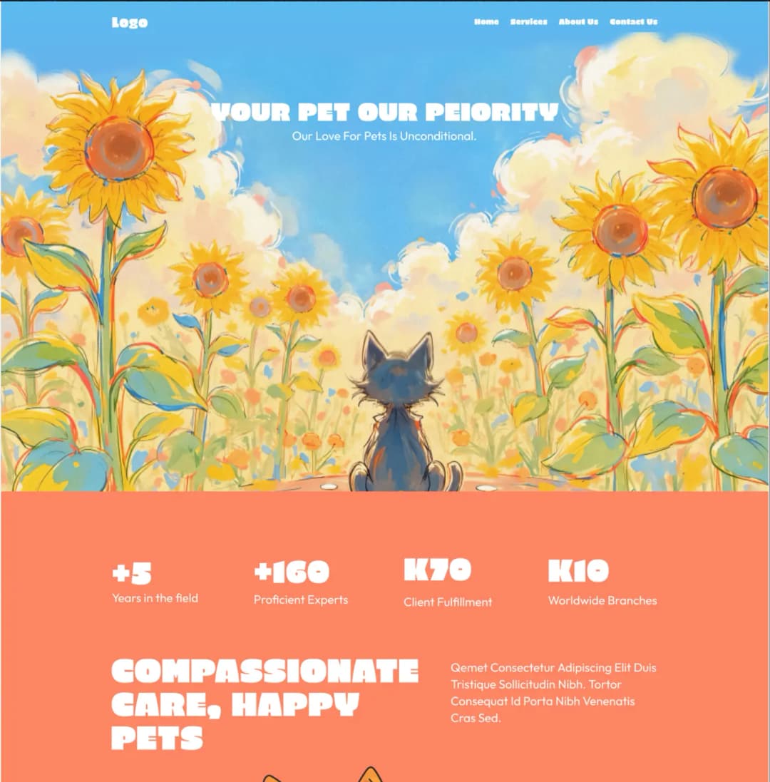 Cat themed website UI and UX design project