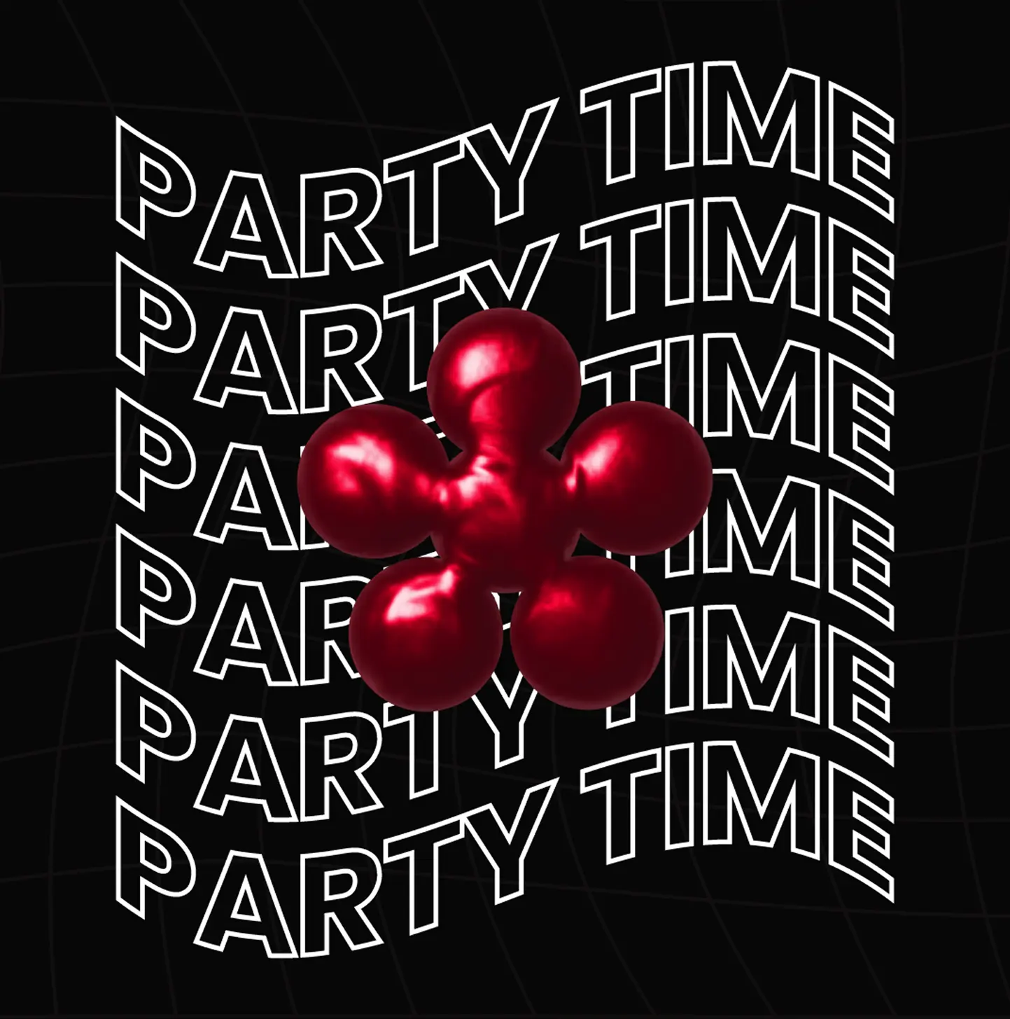 Y2K inspired party poster graphic design